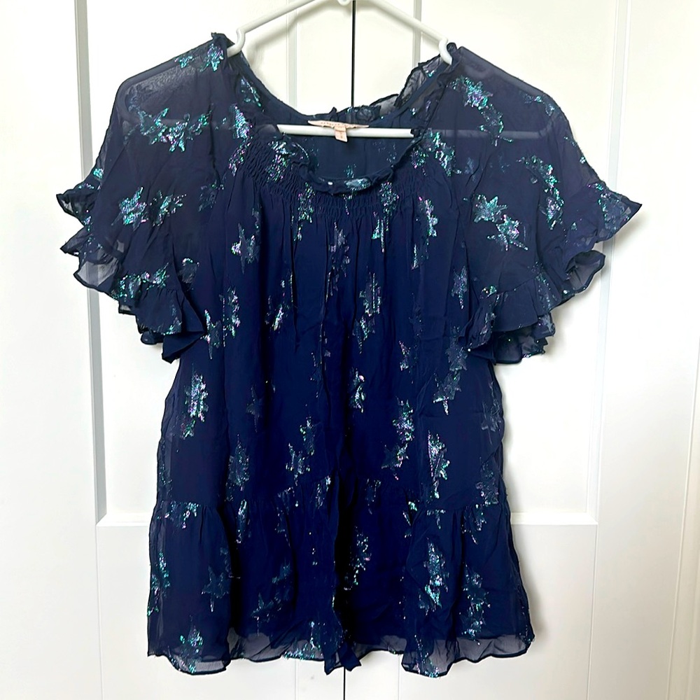 Rebecca Taylor Metallic Star Blouse